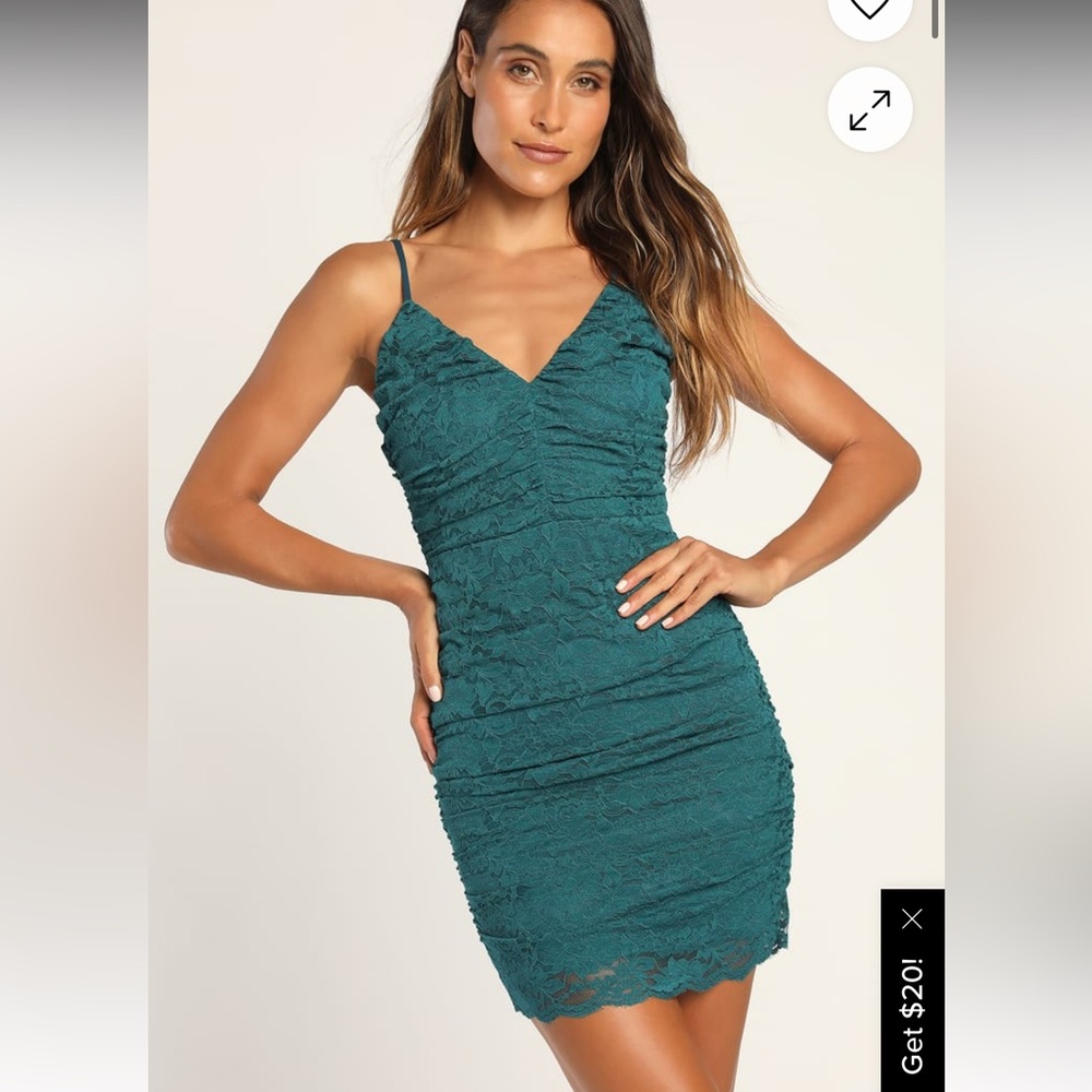 Elegant Teal Lace Dress